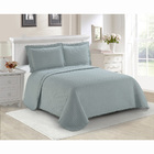 Colcha Matelassê - Solteiro - Pompom - Azul - C/ Porta Traves