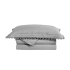 Colcha Matelassê - Solteiro - Pompom - Cinza - C/ Porta Trave