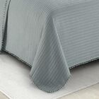 Colcha Matelassê - Solteiro - Pompom - Cinza - C/ Porta Trave