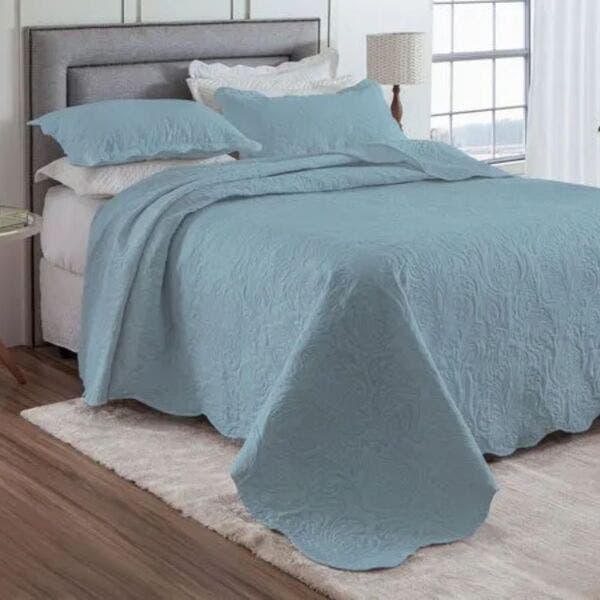 Colcha Para Cama Queen Boutis 3 Peças Matelassê Classic Rozac - Verde ...