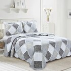 Colcha Patchwork - Casal - Dupla Face - C/ Porta Travesseiros