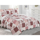 Colcha Patchwork - Casal - Dupla Face - C/ Porta Travesseiros