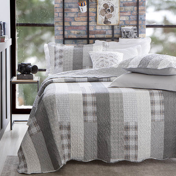 Colcha Patchwork - King Size - Dupla Face - C/ Porta Travesse