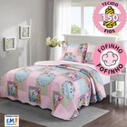 Colcha Patchwork - Solteiro - Dupla Face - C/ Porta Travessei