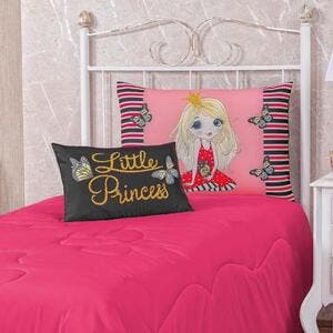 Princesa Colcha Rosa Colcha Pequena Princesa Solteiro Infantil 4 Peças Pink | Leroy Merlin
