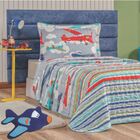 Colcha Quarto Menina Avião Matelada E Tapete Pelucia - Royal
