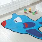 Colcha Quarto Menino Avião Matelada E Tapete Pelucia - Azul T