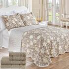 Colcha Queen + Toalhas De Banho 7 Peças Bege