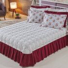 Colcha Queen Bordada 3 Peças Bella Fiori - Palha/vinho