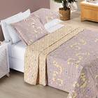 Colcha Queen Bouti Estampada Dupla Face 3 Peças - Lavanda