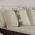 Colcha Queen C/ Porta Travesseiros 5 Peças Bege E Tabaco