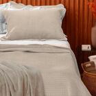 Colcha Queen Cobre Leito  Neo Velvet Microfibra Bege 3 Peças