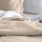 Colcha Queen Cobre Leito  Neo Velvet Microfibra Bege 3 Peças