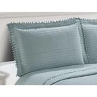 Colcha Queen Cobre Leito Pompom 240x260 3 Pç Camesa Cor Azul