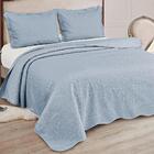 Colcha Queen Microfibra marrocos Azul 3 Peças - Camesa