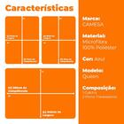 Colcha Queen Microfibra marrocos Azul 3 Peças - Camesa