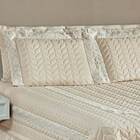 Colcha Queen Romantica Micropercal 200 Fios 5 Peças - Palha -