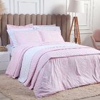 Colcha Queen Size Estampado Rosa Arabesco 3 Peças 100% Algodã