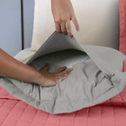 Colcha Roma 3pçs Dupla Face Casen Para Cama Casal Queen Rosê_