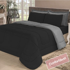Colcha Soft Casal Queen Dupla Face Casen 240x210cm Preto E Ci