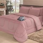 Colcha Soft Casal Queen Dupla Face Casen 240x210cm Rosê