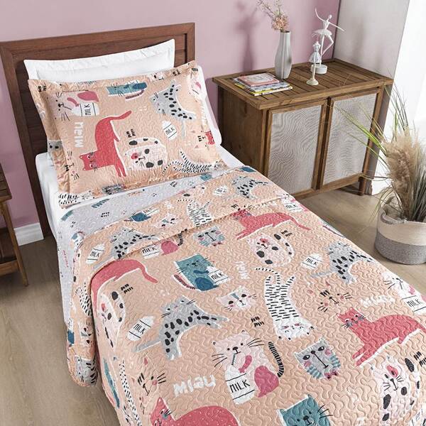Colcha Solteiro Bouti Kids Dupla Face Estampado 2 Peças - Gat