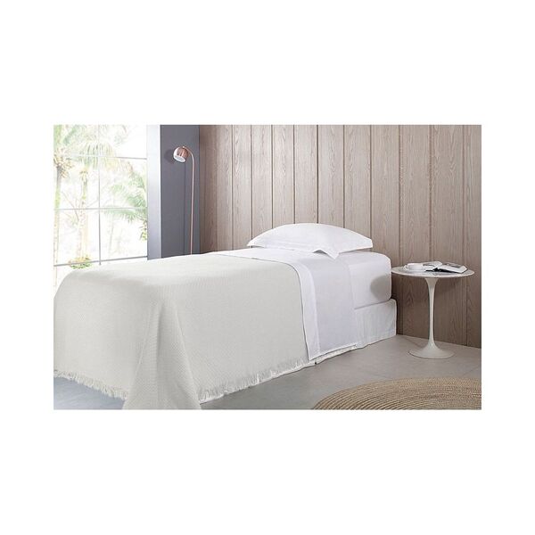 Colcha Solteiro Cobre Leito Buddemeyer 1,60m X 2,30m Crua