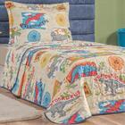 Colcha Solteiro Infantil + Tapete Dinossauro Verde