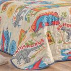 Colcha Solteiro Infantil + Tapete Dinossauro Verde