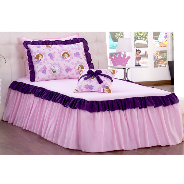 Colcha Solteiro Infantil Sofia 3 Peças Deccoralle