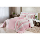 Colcha Super King Rosa Clara 200 Fios 100% Algodão 5 Peças 3,