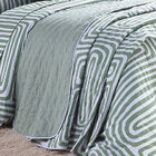 Colcha Tamanho King Size Estampado Geométrico 3 Peças 100% Al