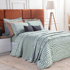 Colcha Tamanho King Size Estampado Geométrico 3 Peças 100% Al