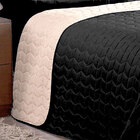 Colcha Tamanho Queen Dupla Face Preto E Palha Liso Matelado C