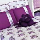 Colcha Tecido Algodão Floral King 08 Peças - Lilás