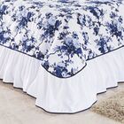 Colcha Tecido Algodão Floral Queen 08 Peças - Azul