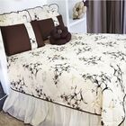 Colcha Tecido Algodão Floral Queen 08 Peças - Tabaco