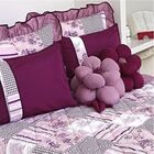 Colcha Tecido Algodão Floral Solteiro 05 Peças - Vinho