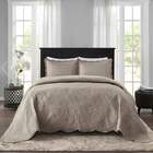 Colcha Verona Mandala Lisa Taupe Queen Dupla Face 03 Peças -