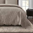 Colcha Verona Mandala Lisa Taupe Queen Dupla Face 03 Peças -