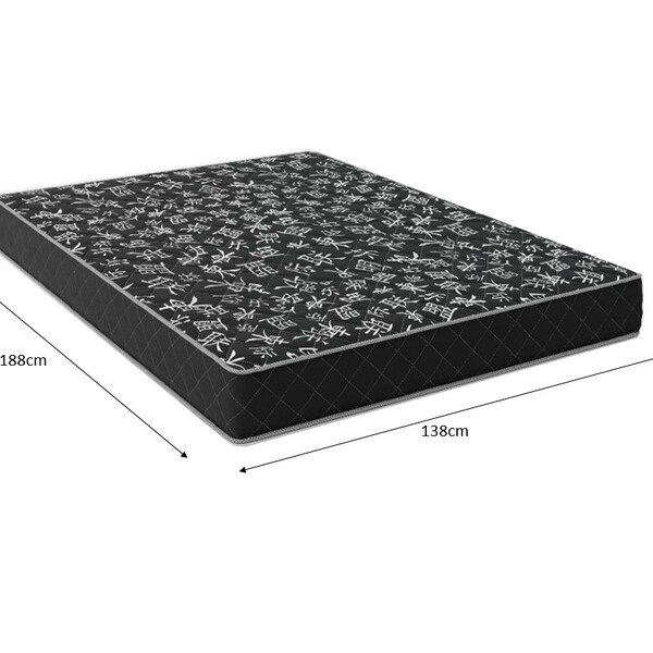 Colchão Casal 138 Espuma D20 - Tampo Preto 12cm