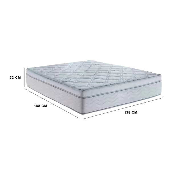Colchão Casal 138 Toronto Molas Ensacadas Branco D33 32x138x188cm