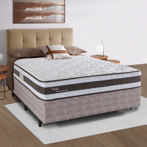 Colchão Casal  Molas Ensacadas Ness 138x188x26 Marrom