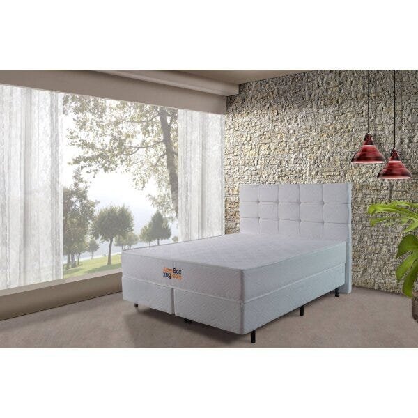 Colchão Casal Aldenbox À Vácuo 25x 188x 138 Cm Branco