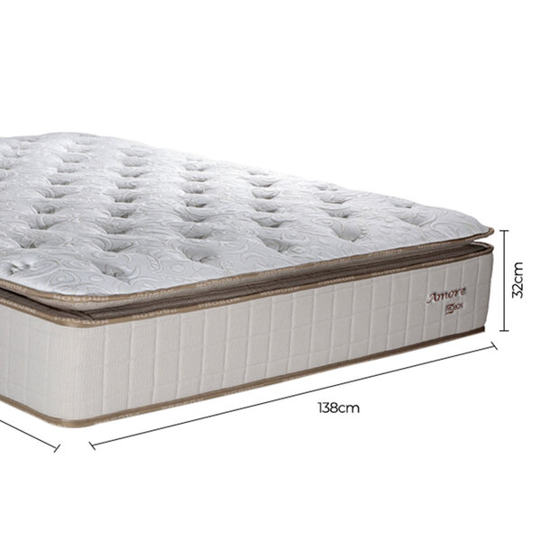Colchão Casal Amore Com Molas Ensacadas E Pillow Top 138x188x