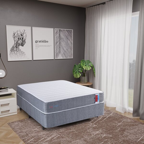 Colchão Casal Enrolado Espuma 138cm Singlecore Branco / Cinza