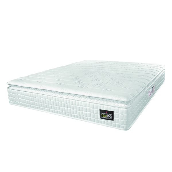 Colchão Casal Espuma D45 Lazio Pillow Top 138x188x29cm Branco