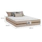 Colchão Casal Floral Mola Bonnel (22x138x188) Areia E Branco