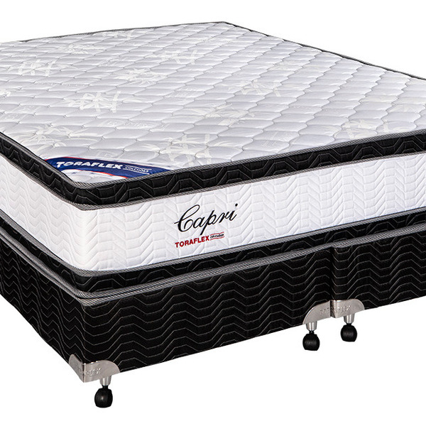 Colchão Casal Molas Ensacadas Pocket Capri + Base Cama Box To