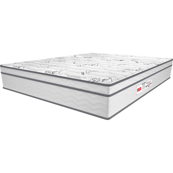 Colchão Casal Pillow Top Bleach Euro- Pelmex - Branco / Black
